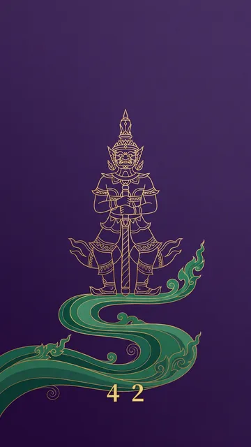 ตัวอย่างวอลเปเปอร์ ท้าวเวสสุวรรณ แนวมินิมอล